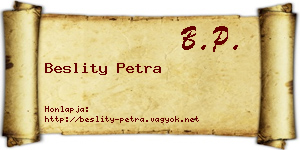 Beslity Petra névjegykártya