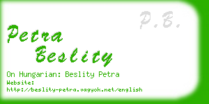 petra beslity business card